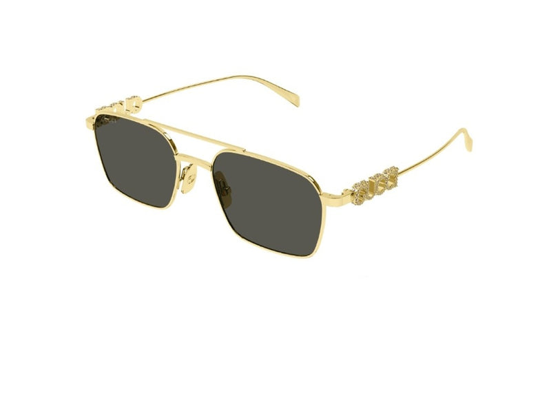 GUCCI SUNGLASSES GG1804S (001) gold with grey lenses and logo on the temples