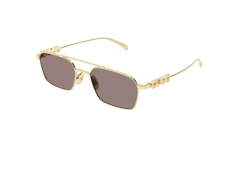 GUCCI SUNGLASSES GG1804S (003) gold with brown lenses and logo on the temples
