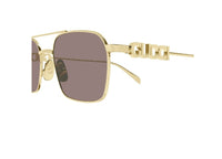 GUCCI SUNGLASSES GG1804S (003) gold with brown lenses and logo on the temples