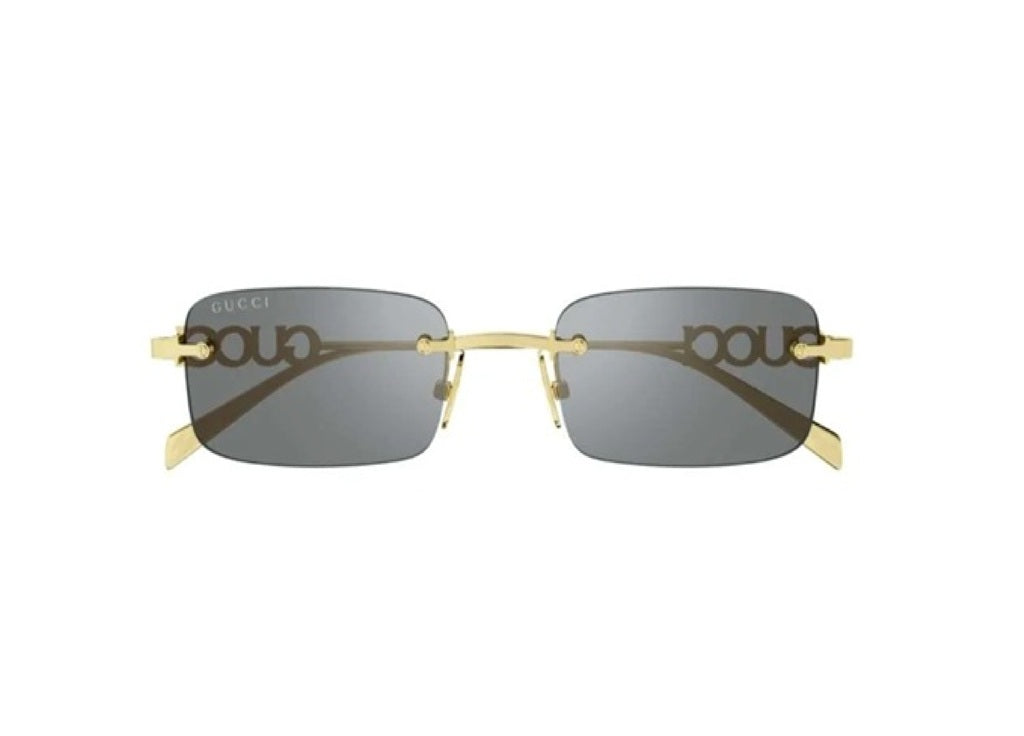 GUCCI SUNGLASSES GG1808S (003) gold with grey lenses and logo on the temples
