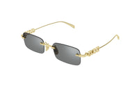 GUCCI SUNGLASSES GG1808S (003) gold with grey lenses and logo on the temples