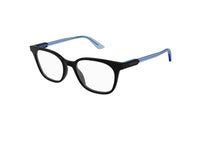 GUCCI GG1821O (003) montatura da vista unisex in acetato nero con terminali azzurri