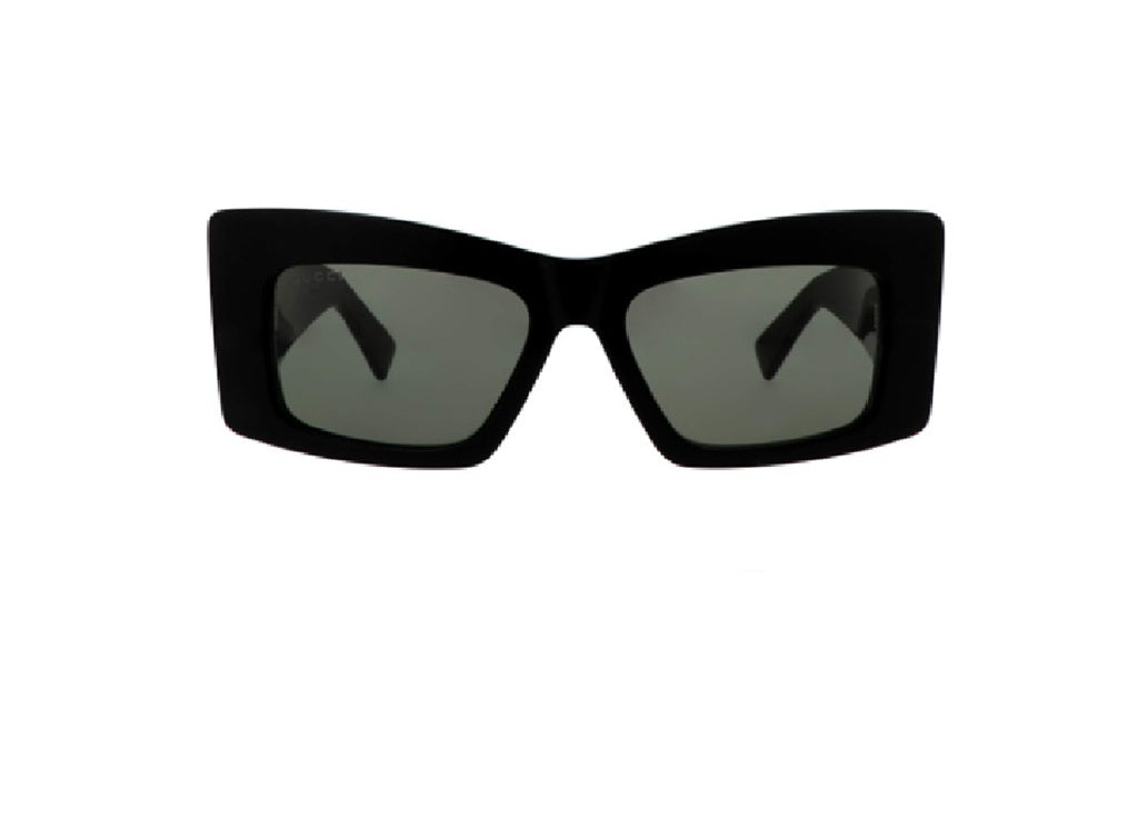 GUCCI GG1842S (001) oversized black acetate sunglasses with grey lenses