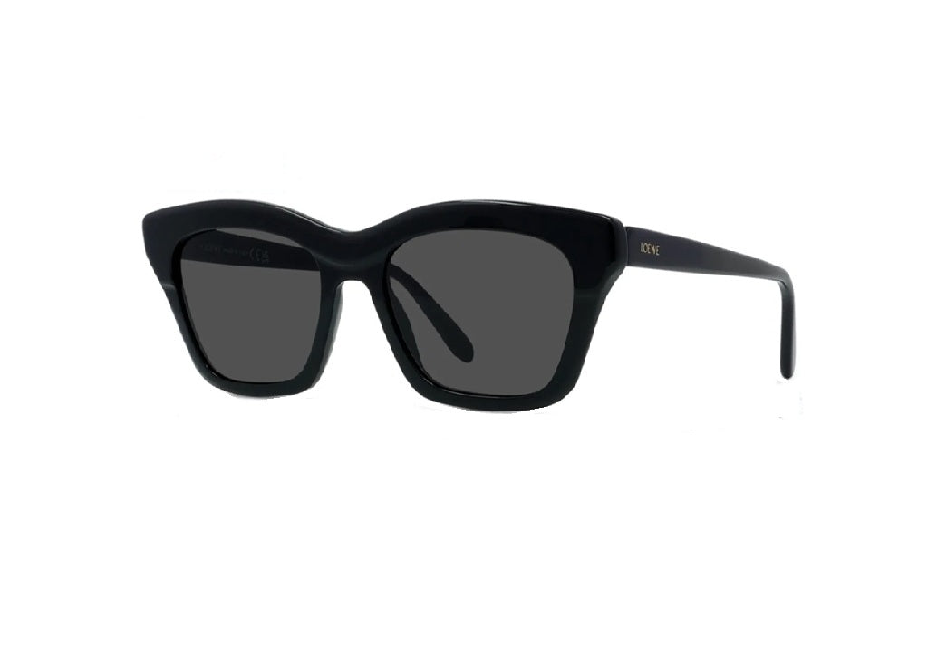 OCCHIALI DA SOLE LOEWE SLIM LW40177I (01A) rettangolari nero lucido con lenti grigie