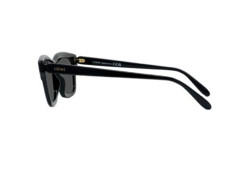 OCCHIALI DA SOLE LOEWE SLIM LW40177I (01A) rettangolari nero lucido con lenti grigie