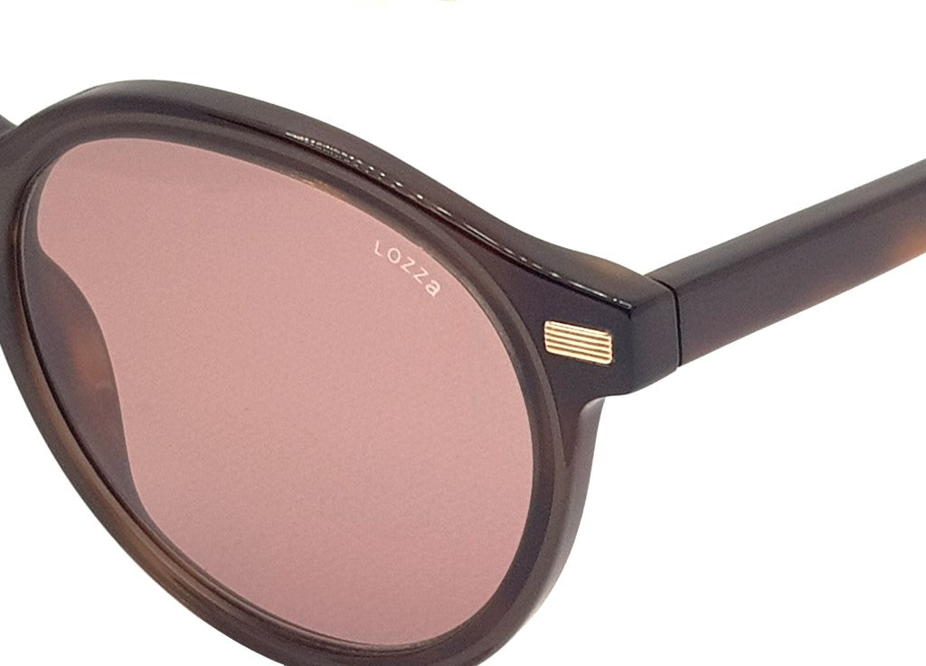 LOZZA SL4289 (0ADR) occhiali da sole unisex, rotondi color havana