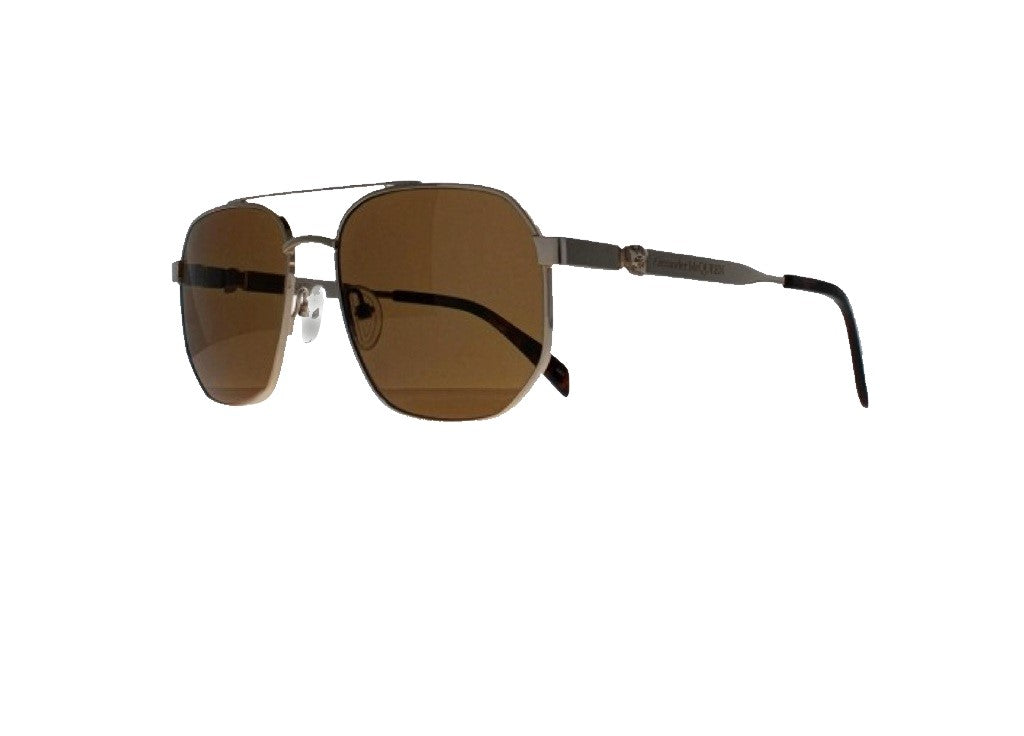 ALEXANDER MCQUEEN AM0458S (002) SUNGLASSES in Brown Gold metal