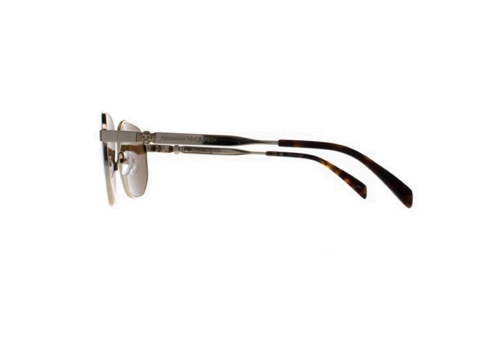 ALEXANDER MCQUEEN AM0458S (002) SUNGLASSES in Brown Gold metal