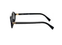 MIU MIU MU 04ZS (1AB5S0) oval sunglasses in black acetate and grey lenses