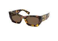 MIU MIU MU 09WS (VAU06B) rectangular SUNGLASSES in havana acetate and brown lenses