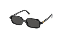OCCHIALI DA SOLE MIU MIU MU 11ZS (16K5S0) rettangolari in acetato nero e lenti grigie