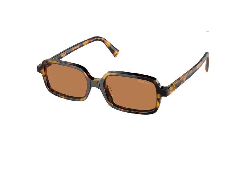 OCCHIALI DA SOLE MIU MIU MU 11ZS (VAU2Z1) rettangolari in acetato havana e lenti marrone