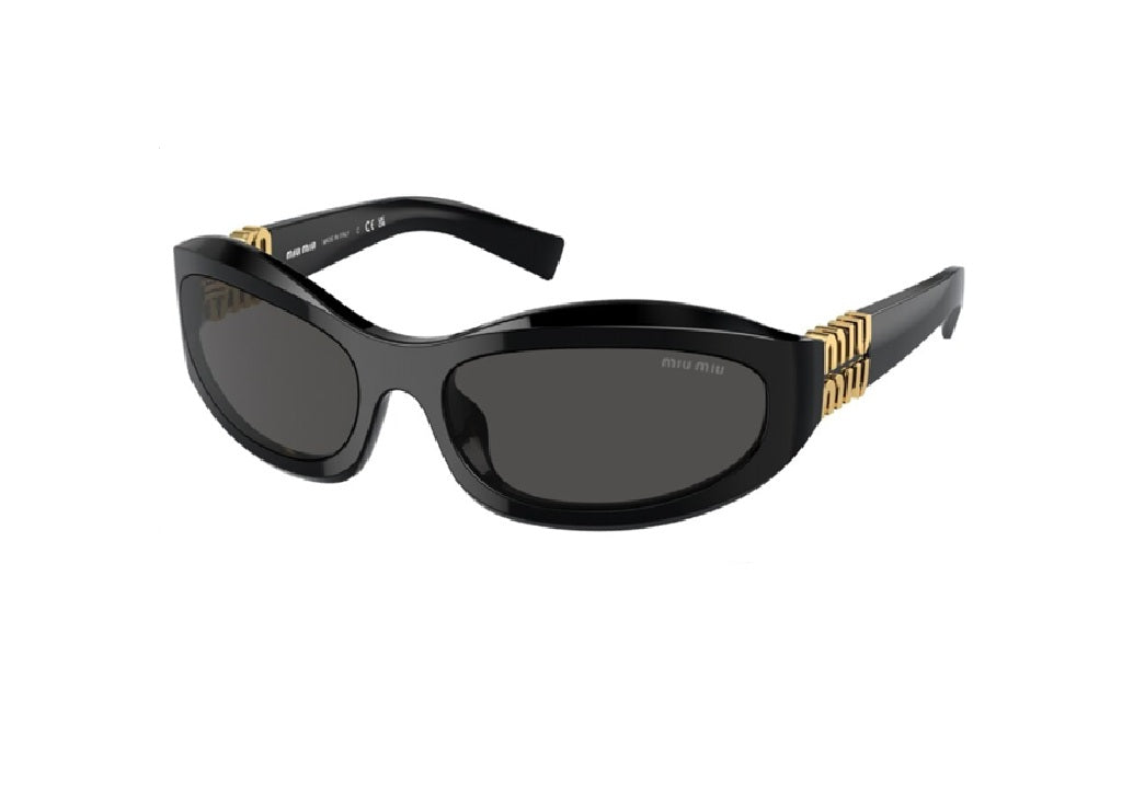 OCCHIALI DA SOLE MIU MIU MU 14ZS (16K08Z) acetato nero e lenti grigie
