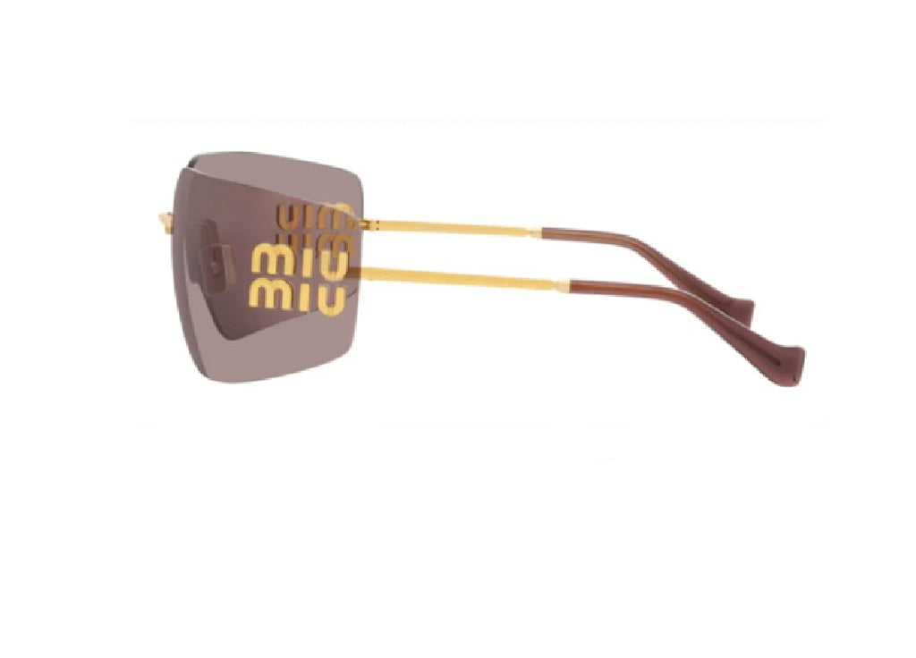 MIU MIU Sonnenbrille MU 54YS (5AK06I) geometrisch, gold und lila braun
