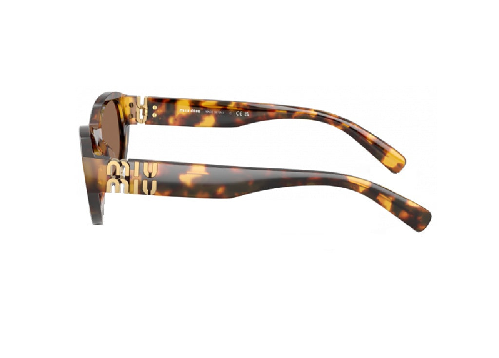 OCCHIALI DA SOLE MIU MIU MU A03S (14L60M) ovali in acetato havana e lenti marrone