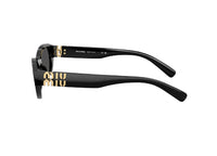 OCCHIALI DA SOLE MIU MIU MU A03S (16K08Z) ovali in acetato nero e lenti grigie