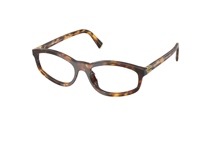 MIU MIU MU A06S (14L08N) SUNGLASSES in havana acetate and transparent lenses with blue-violet light filter