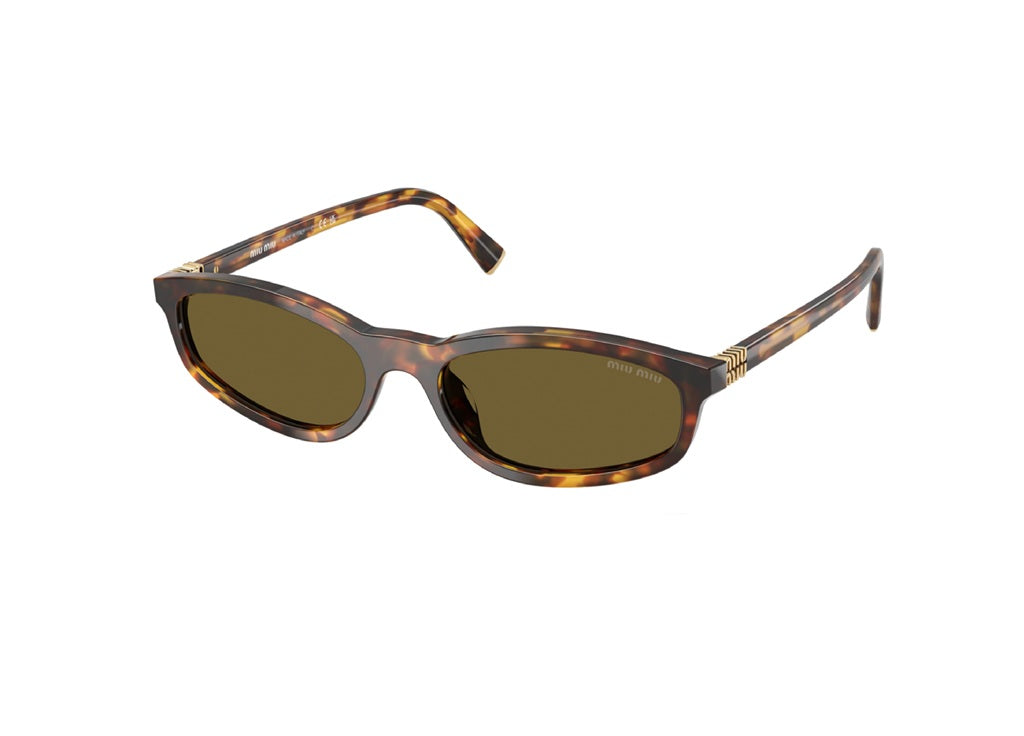 MIU MIU MU A06S (14L09Z) Sonnenbrille aus havannafarbenem Acetat mit braunen Gläsern