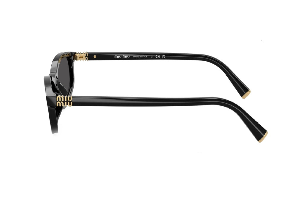 OCCHIALI DA SOLE MIU MIU MU A06S (16K08Z) in acetato nero e lenti grigie