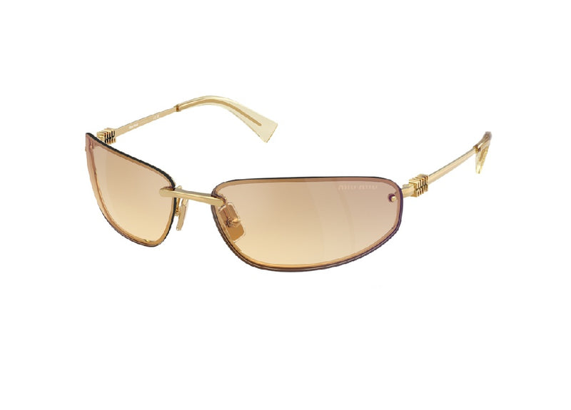MIU MIU MU A50S (5AK7R1) Sonnenbrille, goldfarben mit silberfarbenen, gelb verlaufenden Gläsern