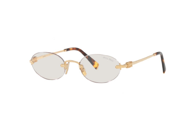 OCCHIALI DA SOLE MIU MIU MU A54S (5AK08N) oro con lente trasparente con filtro luce blu-violetto