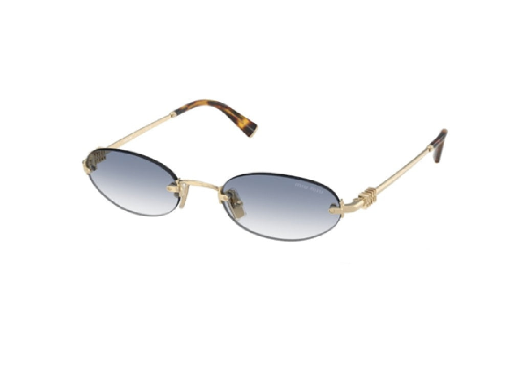 MIU MIU MU A54S (ZVN80O) SUNGLASSES gold with transparent gradient blue lenses