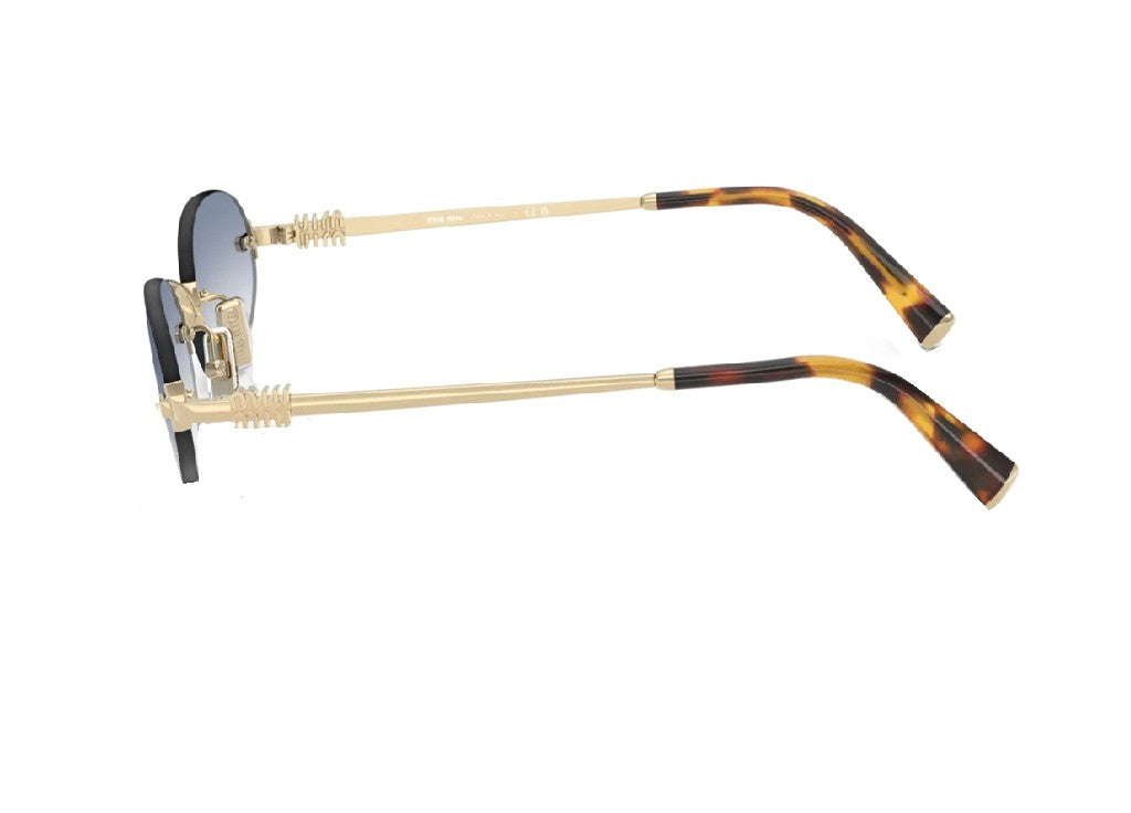 MIU MIU MU A54S (ZVN80O) SUNGLASSES gold with transparent gradient blue lenses