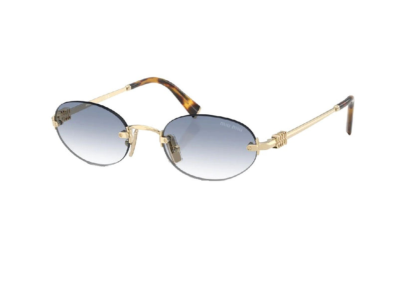 MIU MIU MU A54S (ZVN80O) SUNGLASSES gold with transparent gradient blue lenses
