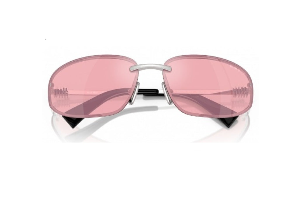 MIU MIU MUA50S (1BC70J) SUNGLASSES silver with pink mirrored lenses