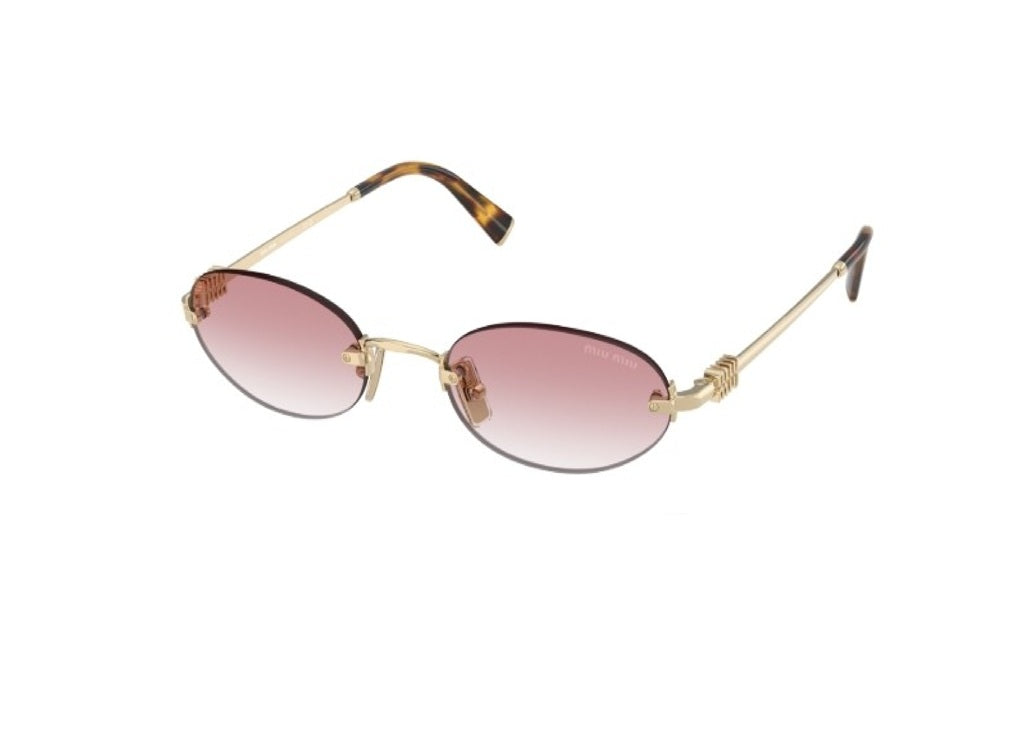 MIU MIU MUA54S (ZVN70O) SUNGLASSES gold with transparent pink lenses