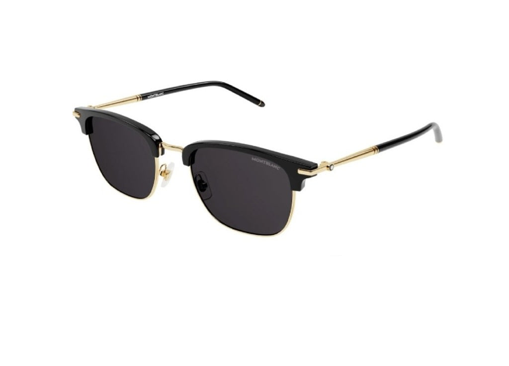 MONTBLANC MB0242S (001) SUNGLASSES black and gold with grey lenses