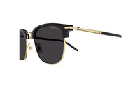 MONTBLANC MB0242S (005) SUNGLASSES black and gold with grey lenses