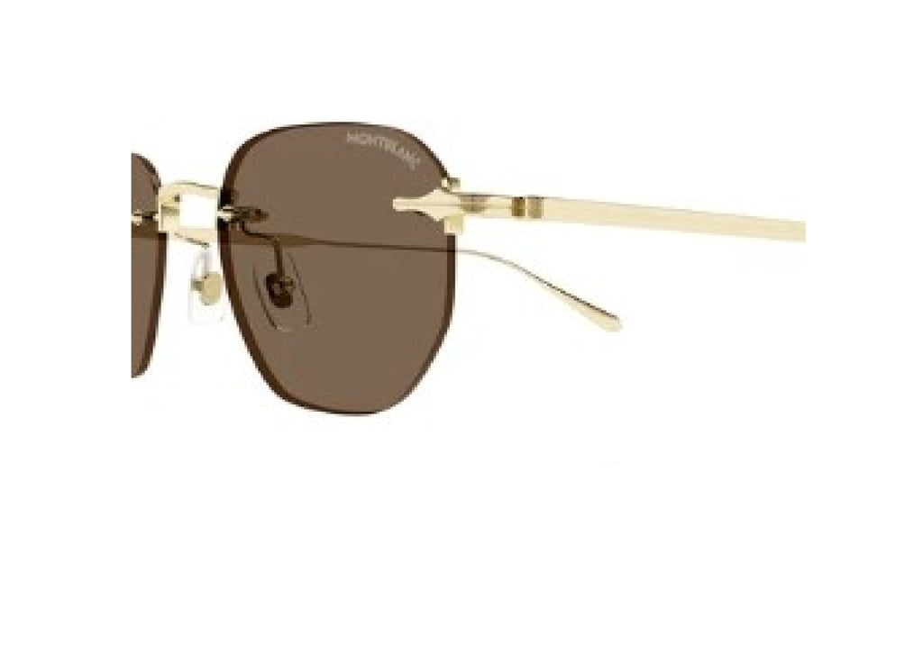 MONTBLANC MB0405S (002) SUNGLASSES in gold metal and brown lenses