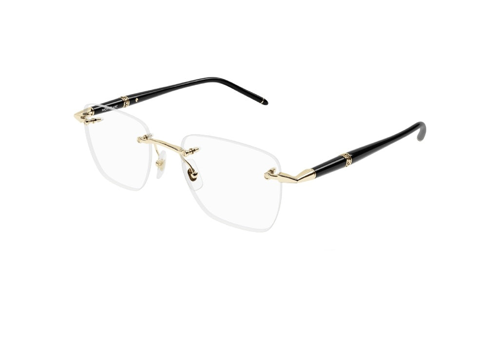 MONTBLANC MB0346O (001) montatura da vista unisex oro e astine nere