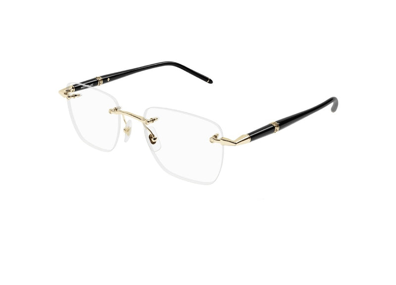 MONTBLANC MB0346O (001) montatura da vista unisex oro e astine nere