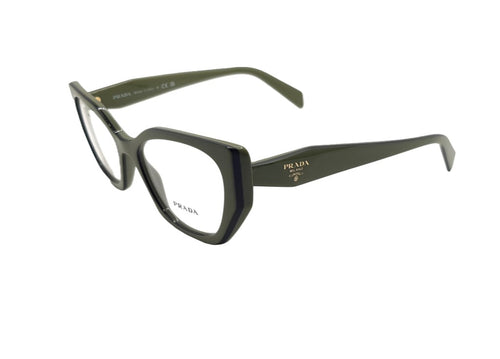 PRADA PR18WV (13J1101) montatura da vista unisex, in acetato verde sage con logo Prada