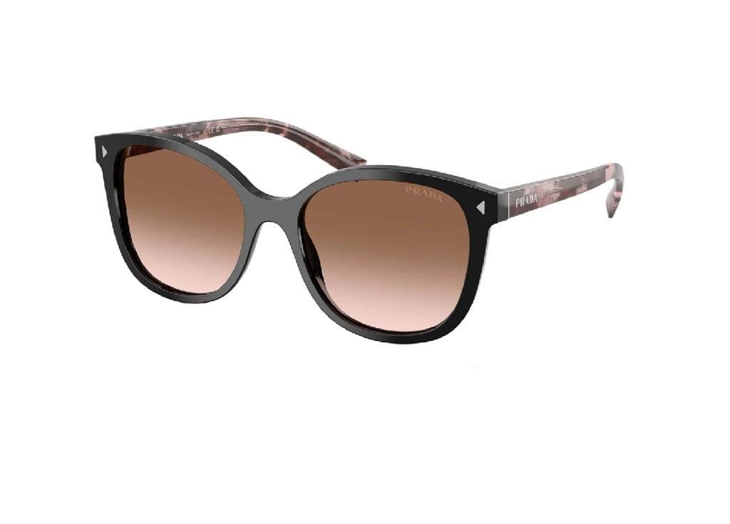 OCCHIALI DA SOLE PRADA PR22ZS  (28F90P) quadrati in acetato nero e lenti marrone