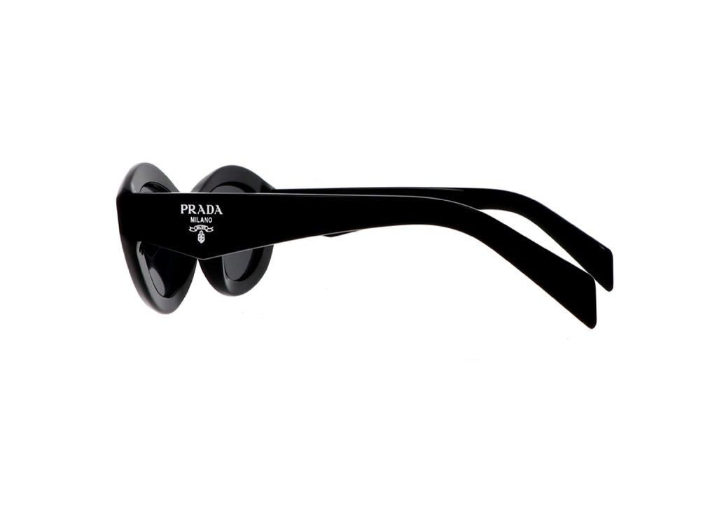OCCHIALI DA SOLE PRADA PR26ZS (16K08Z) ovali in acetato nero e lenti grigie