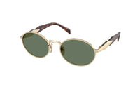 OCCHIALI DA SOLE PRADA PR65ZS (ZVN70L) ovali in metallo color oro e lenti verdi