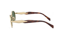 OCCHIALI DA SOLE PRADA PR65ZS (ZVN70L) ovali in metallo color oro e lenti verdi