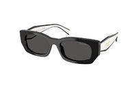 OCCHIALI DA SOLE PRADA PRB05S (09Q08Z) rettangolari in acetato nero e lenti grigie