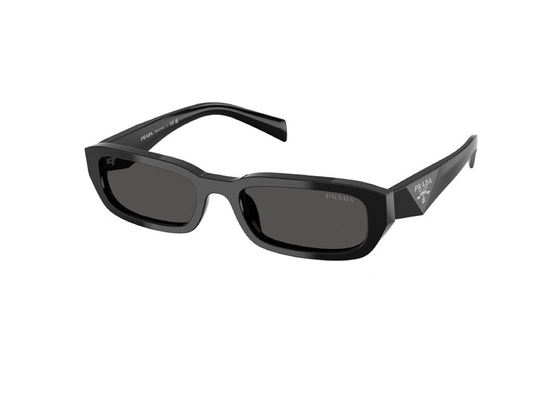 OCCHIALI DA SOLE PRADA PRB06S (16K08Z) ovali in acetato nero e lenti grigie