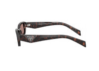 OCCHIALI DA SOLE PRADA PRB06S (17N60B) ovali in acetato havana e lenti marroni