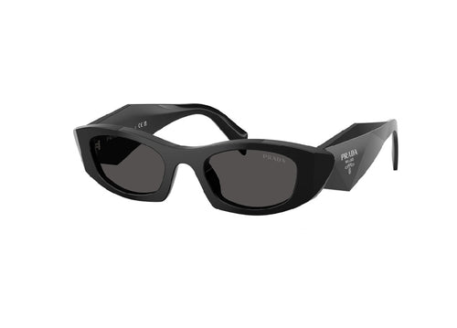 OCCHIALI DA SOLE PRADA PRB16S (16K08Z) ovali in acetato nero e lenti grigie