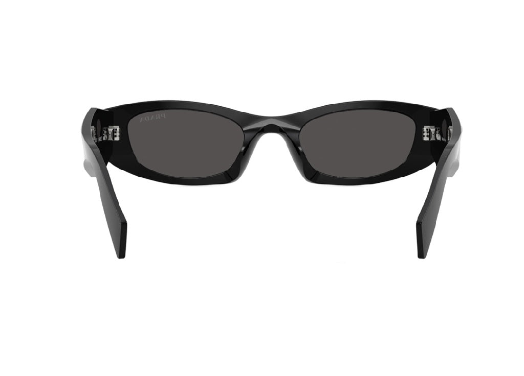 OCCHIALI DA SOLE PRADA PRB16S (16K08Z) ovali in acetato nero e lenti grigie