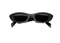 OCCHIALI DA SOLE PRADA PRB16S (16K08Z) ovali in acetato nero e lenti grigie