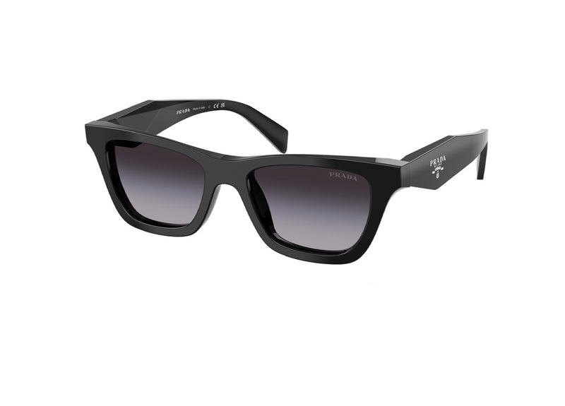 OCCHIALI DA SOLE PRADA PRC07S (16K90A) in acetato nero e lenti grigio sfumato