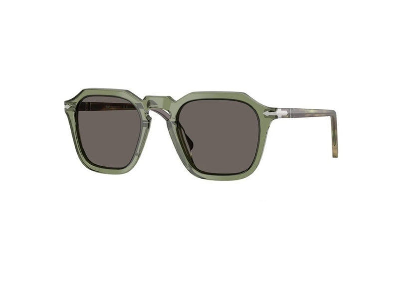 PERSOL PO3292S (1226B1) SUNGLASSES in green acetate and grey lenses