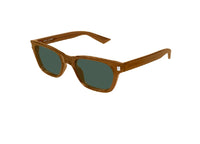 SAINT LAURENT SL 874 (005) brown acetate sunglasses with green lenses