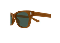 SAINT LAURENT SL 874 (005) brown acetate sunglasses with green lenses